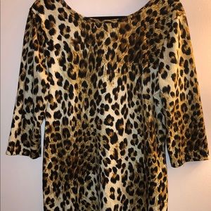 BNWOT Leopard Scoop Back Dress